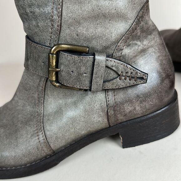 Alberto Fermani Camelot Tortaria Boots Leather Knee High Buckles 38 US 6,5 - Picture 8 of 16